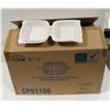 Image 1 : CASE OF 250 COMPOSTABLE 6"-1 MICROWAVEABLE HINGED