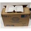 Image 1 : CASE OF 250 COMPOSTABLE 6"-1 MICROWAVEABLE HINGED