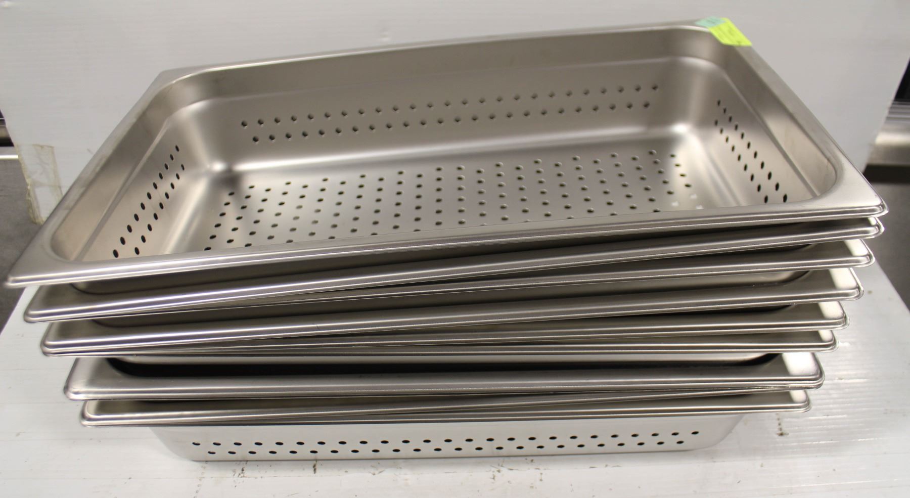 STACK OF RECTANGULAR STEAM TRAY ST. STEEL INSERTS