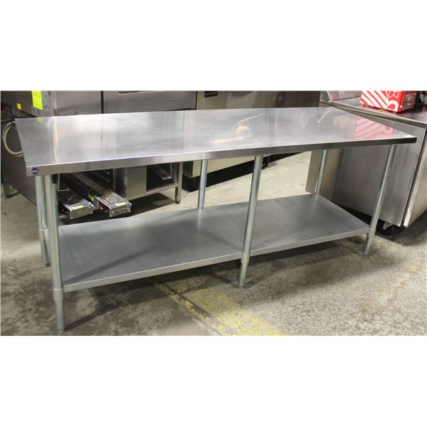 STAINLESS STEEL PREP TABLE W/ UNDERSHELF