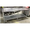 Image 1 : STAINLESS STEEL PREP TABLE W/ UNDERSHELF