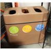 Image 1 : 3 PLACE GARBAGE RECEPTICAL; ORGANICS/ RECYCLE &