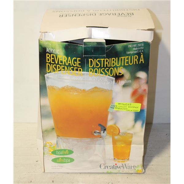 3 GALLON BEVERAGE DISPENSER