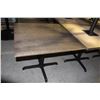 Image 1 : 9- BROWN WASHED WOOD TOP DINING TABLES 36"X36"X