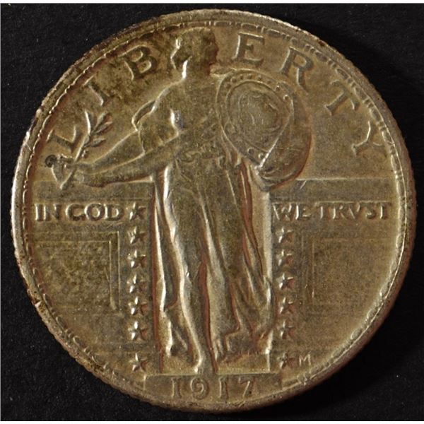 1917 T-2 STANDING LIBERTY QUARTER XF/AU
