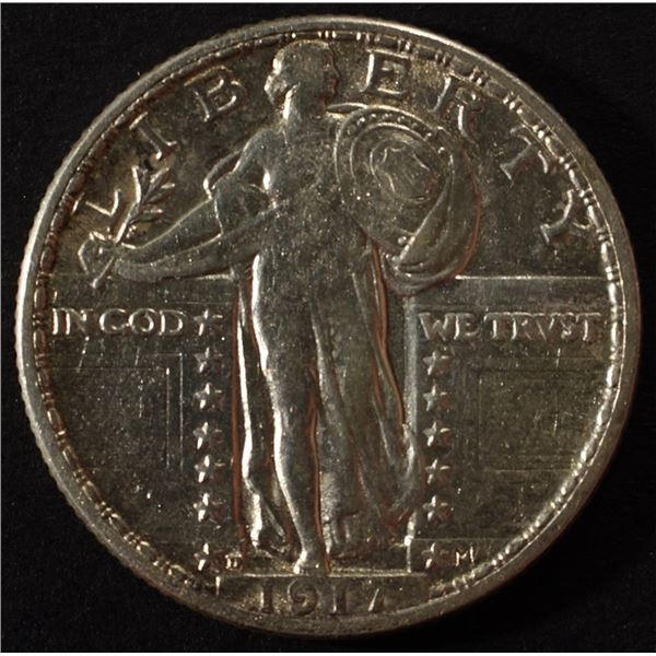 1917-D T-2 STANDING LIBERTY QUARTER AU