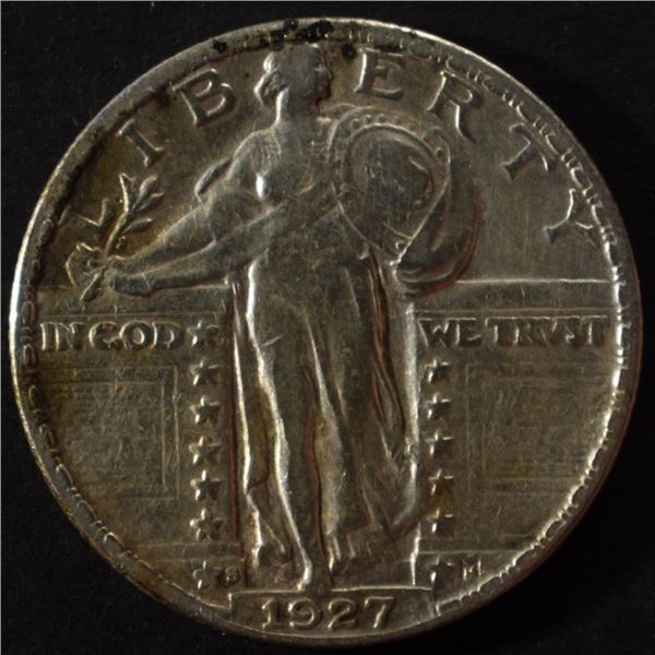1927-S STANDING LIBERTY QUARTER VF CLEANED