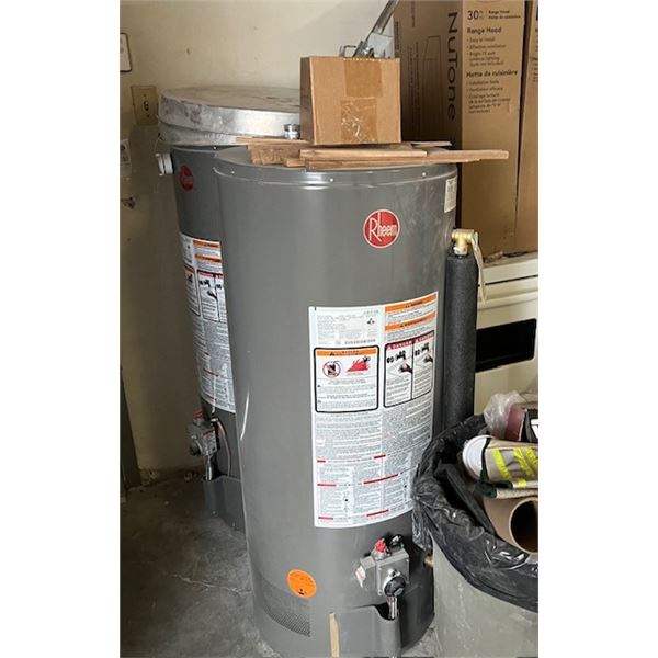 new - propane Hot water Tank - front