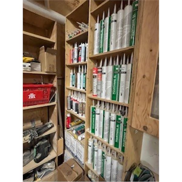 shelf of choking and adhesives