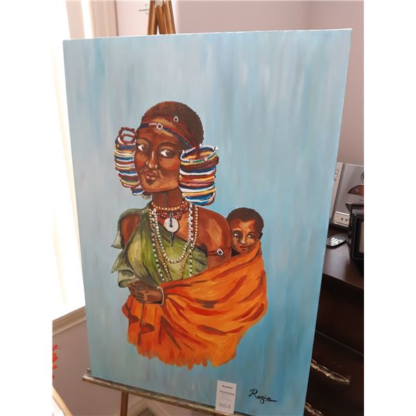 Signed Art on Canvas Cat A