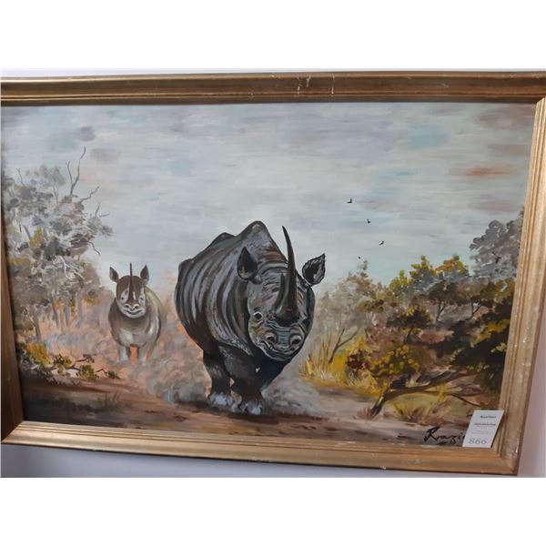 Signed Art on Canvas Cat A