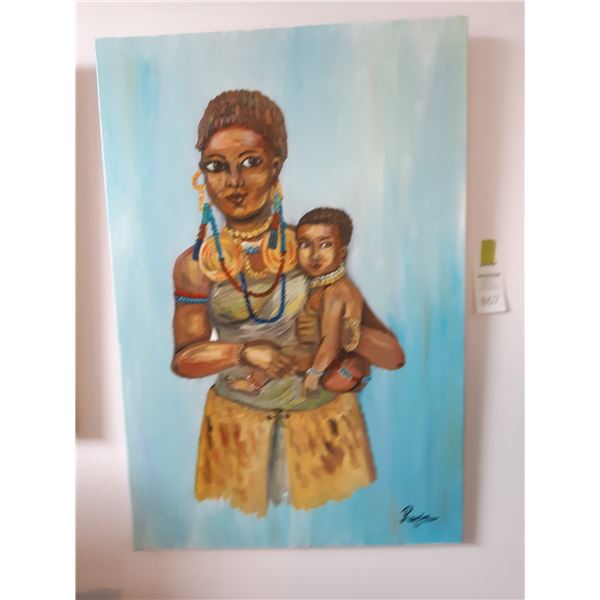 Signed Art on Canvas Cat A