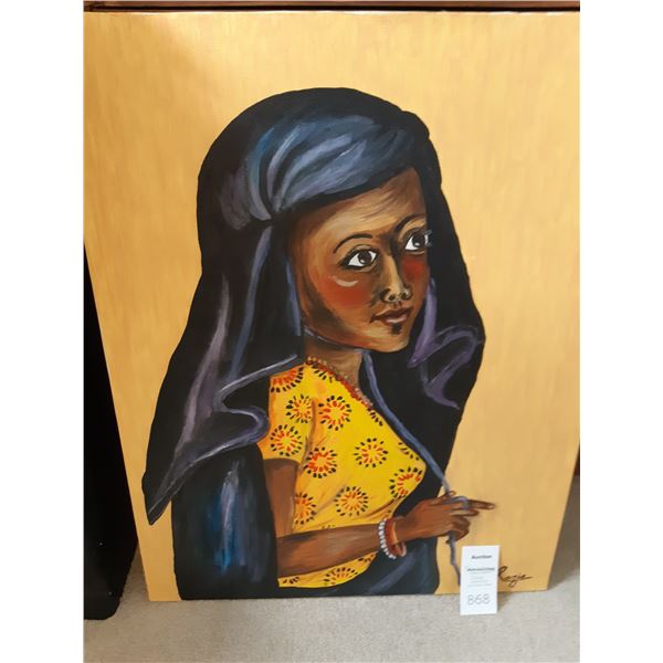 Signed Art on Canvas Cat A