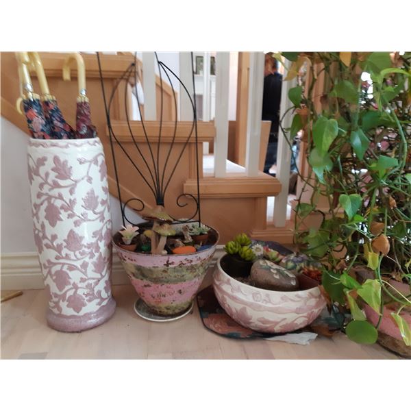 Live Plant, Umbrella Stand and Garden Decor Cat A
