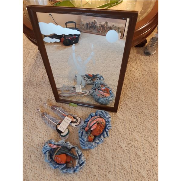 Aboriginal Wall Art and Mirror Cat A