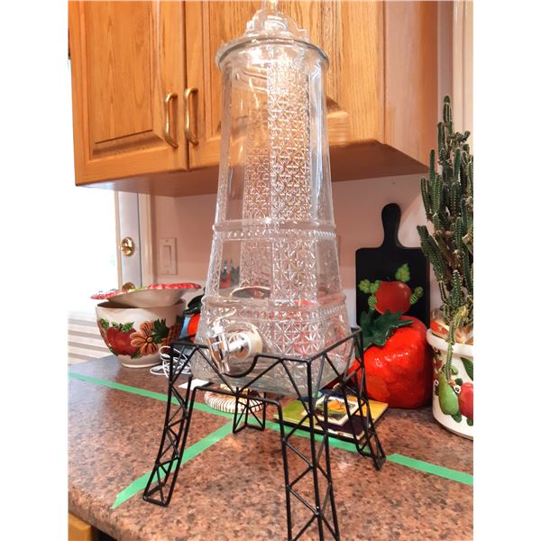 Eiffel Tower Glass Dispenser and Kitchen Items Cat A