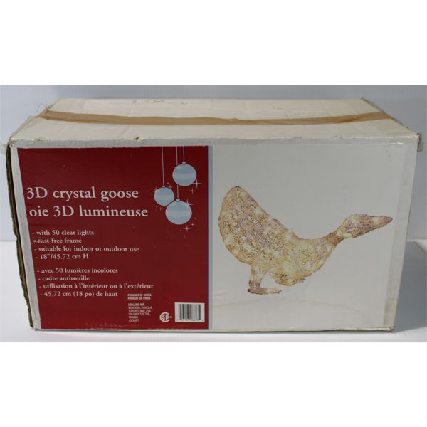 3D 18" CRYSTAL GOOSE DECORATION