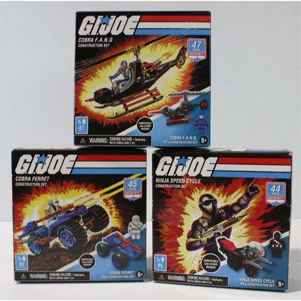 3 ASSORT. G.I. JOE CONSTRUCTION SETS