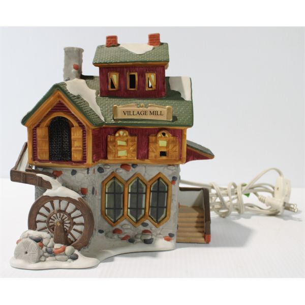 CHRISTMAS PORCELAIN VILLAGE MILL DECORATION