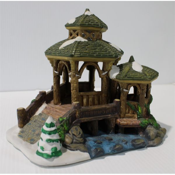 CHRISTMAS PORCELAIN GAZEBO BRIDGE DECORATION