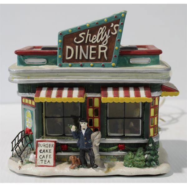 CHRISTMAS PORCELAIN SHELLY'S DINER DECORATION