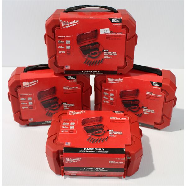 4 NEW MILWAUKEE CUSTOMIZABLE HOLE SAW CASES