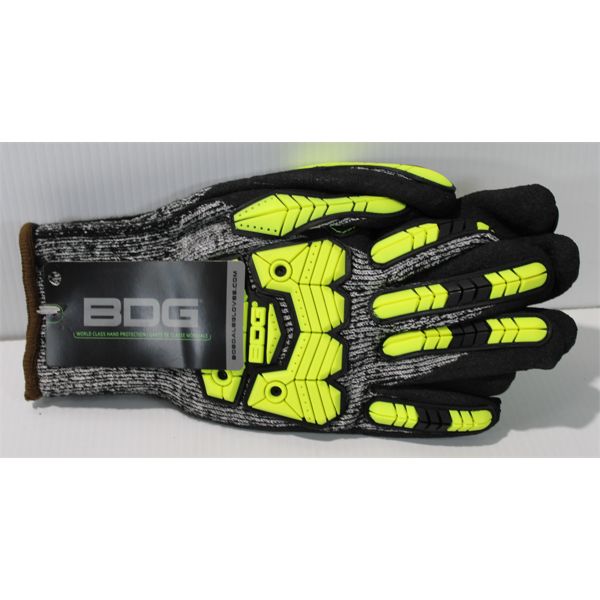 PAIR BDG IMPACT/CUT RESISTANT WORK GLOVES SIZE L