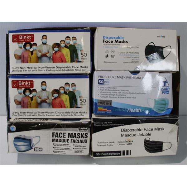 ASSORT. DISPOSABLE FACE MASKS