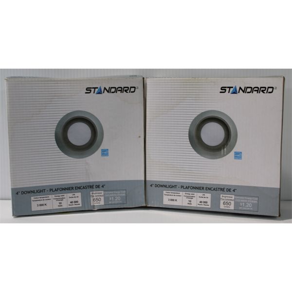 2 NEW STANDARD 4" DOWNLIGHT FIXTURES