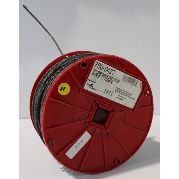 SPOOL OF 1/8" ZINC COATED CABLE