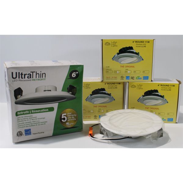 3 LOTUS LED 4" ROUND CEILING LIGHTS