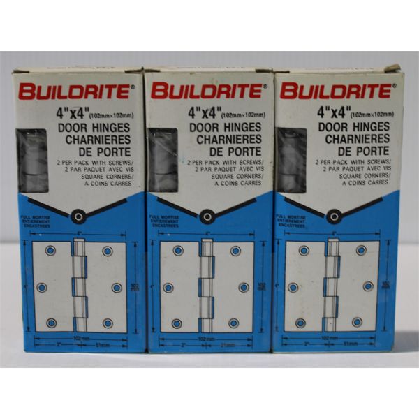 6 BUILDRITE 4"X4" DOOR HINGES