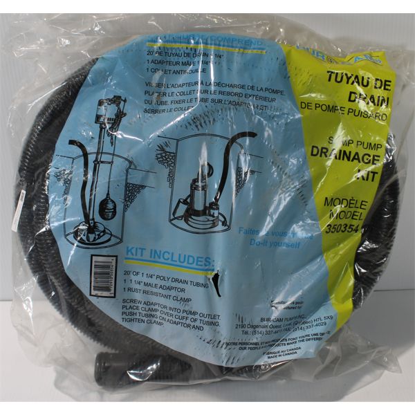 BUR-CAM SUMP PUMP DRAINAGE KIT