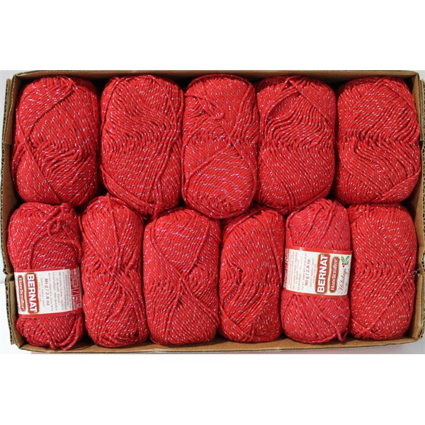 BERNAT RED HOLIDAYS SPARKLES HOBBY YARN