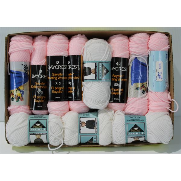 BABY PINK & WHITE HOBBY YARN