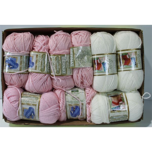 ASSORT. SEA SHELL PINK AND WHITE HOBBY YARN
