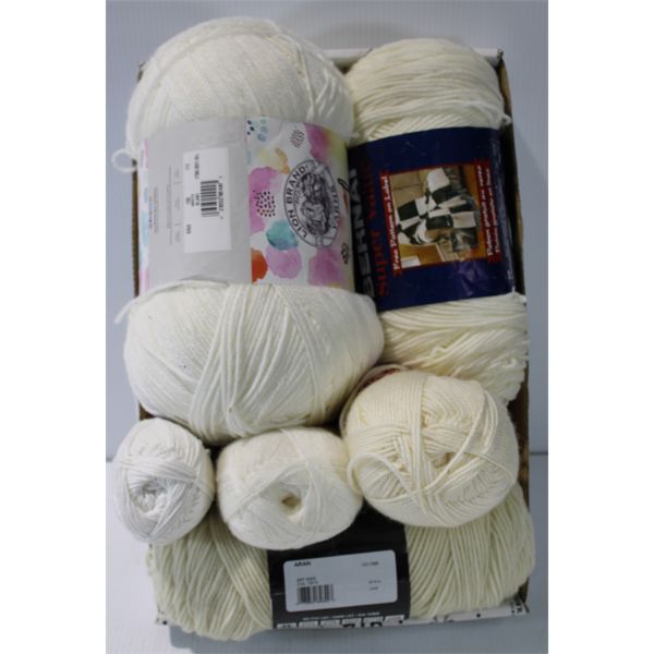 ASSORT WHITE HOBBY YARN