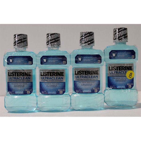 4 PK LISTERINE ULTRACLEAN MOUTHWASH