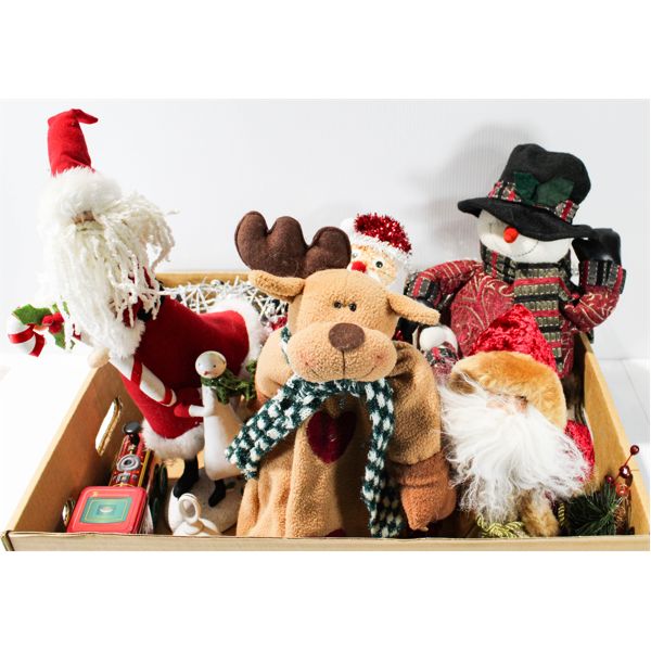 LARGE LOT OF ASSORT. CHRISTMAS DECORATIONS & MORE