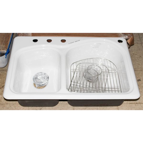 KOHLER WOODFIELD CAST IRON SINK WITH ACCESSORIES