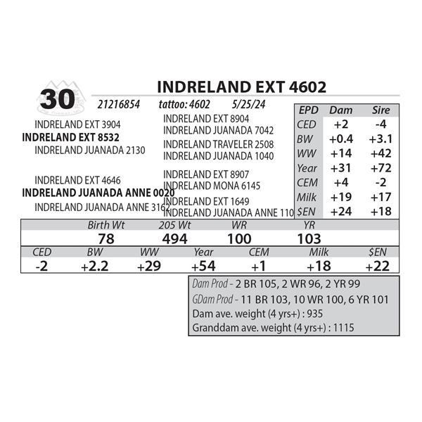 INDRELAND EXT 4602