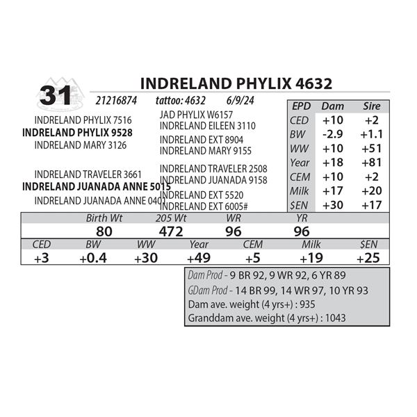 INDRELAND PHYLIX 4632