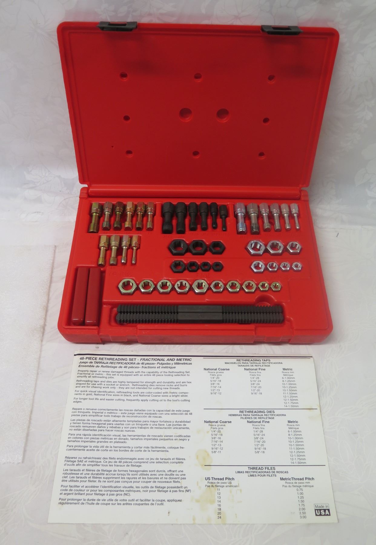 Mac Tools TRCOMBO-48 Thread Restoring Set 48-pc in Hard Case