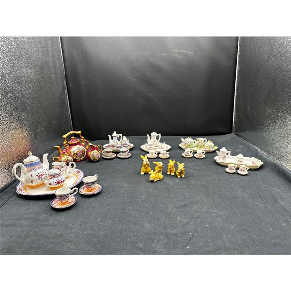 Miniature Tea Sets and Bunnies