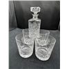 Image 1 : Pinwheel Crystal Decanter and 4 glasses