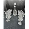 Image 1 : Pinwheel Crystal Decanter and 6 glasses