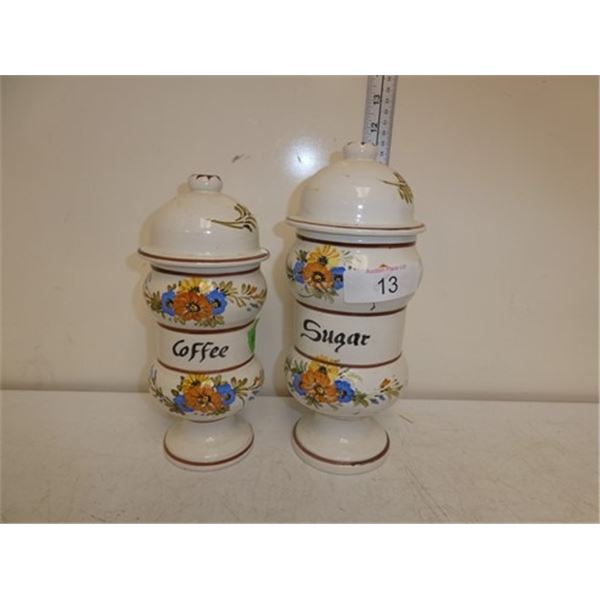 Vintage coffee and sugar jars - made in Italy