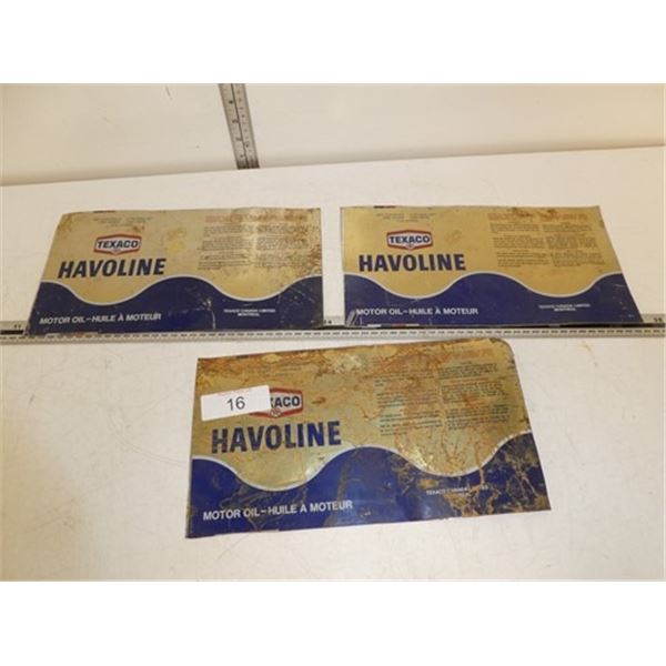 3 Texaco motor oil signs