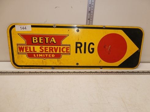Vintage Beta well service sign double sided