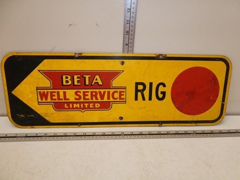 Vintage Beta well service sign double sided